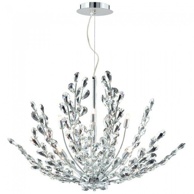 Filigree Chrome Eight-Light Pendant