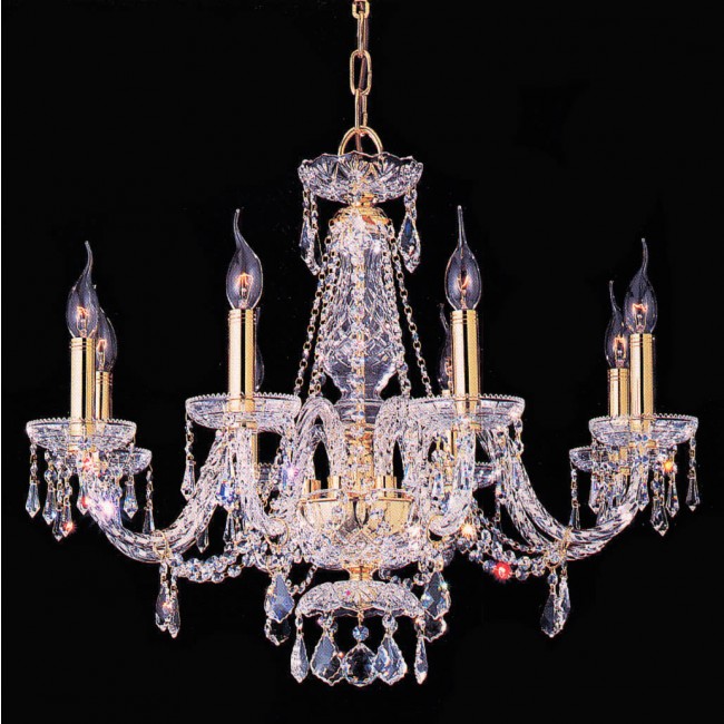 Gold plated 8 Lights Bohemian Crystal chandelier