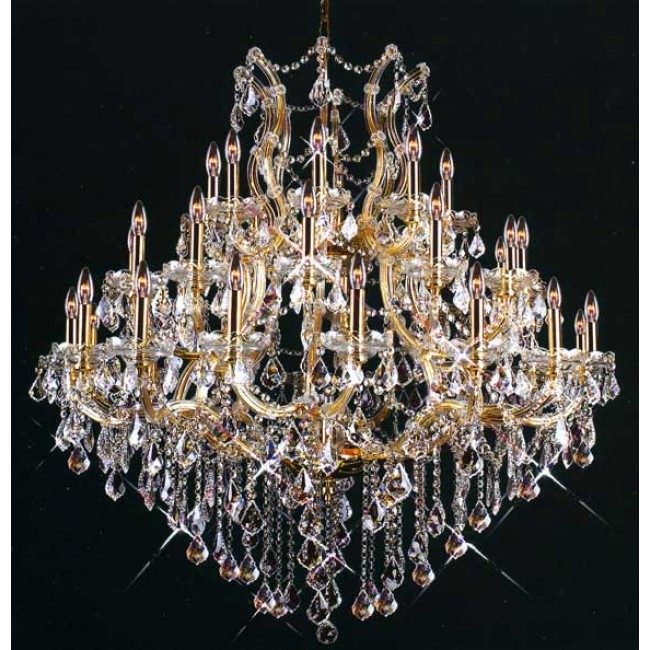 Maria Theresa chandelier dressed with fantastic crystal in gold plated finish