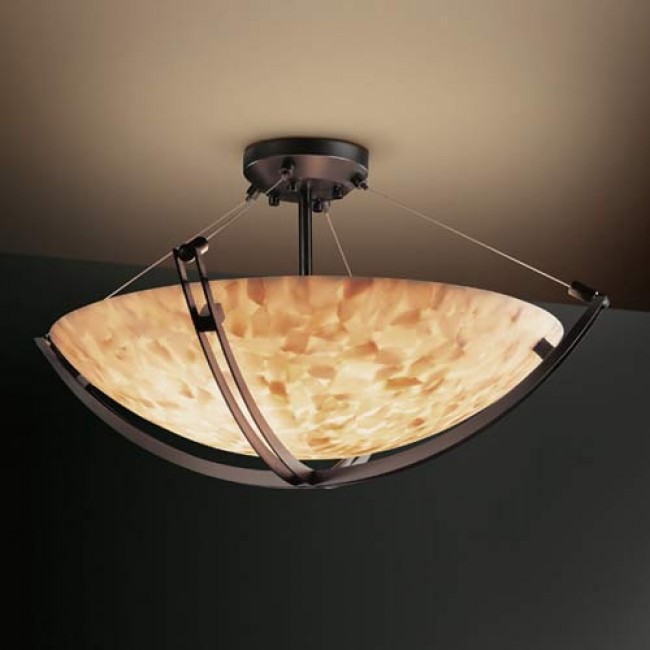  60-Inch Semi-Flush Bowl Pendant with Crossbar