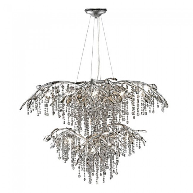Autumn Twilight Mystic Silver Two Tier Chandelier