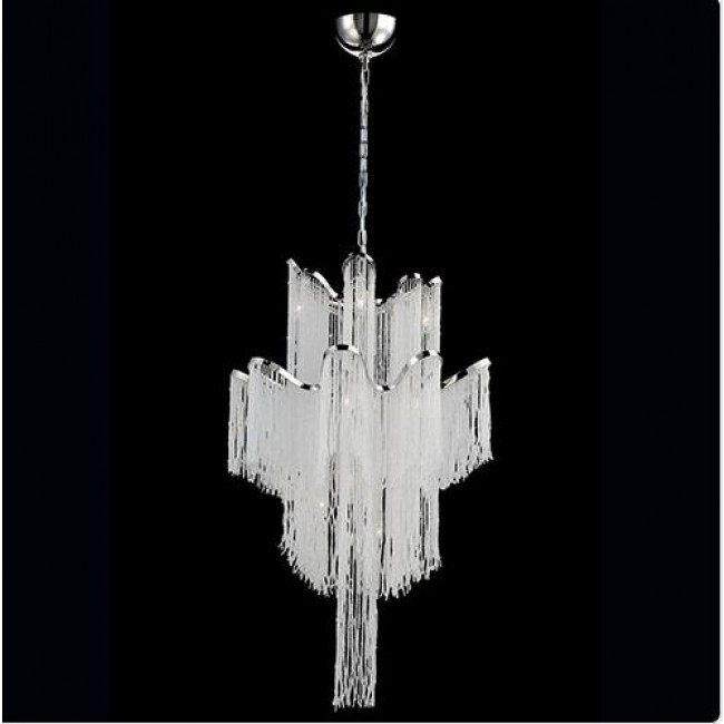 Nickel 12-Light 23.5-Inch Wide Chandelier with Clear Crystal