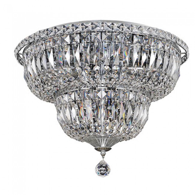 Allegri by Kalco Betti Chrome 12-Light Flush Mount with Firenze Clear Crystal