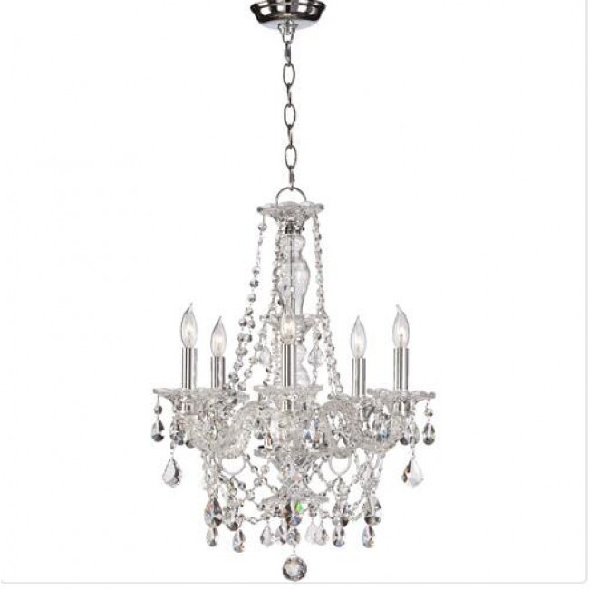 Five-Light Chrome Chandelier