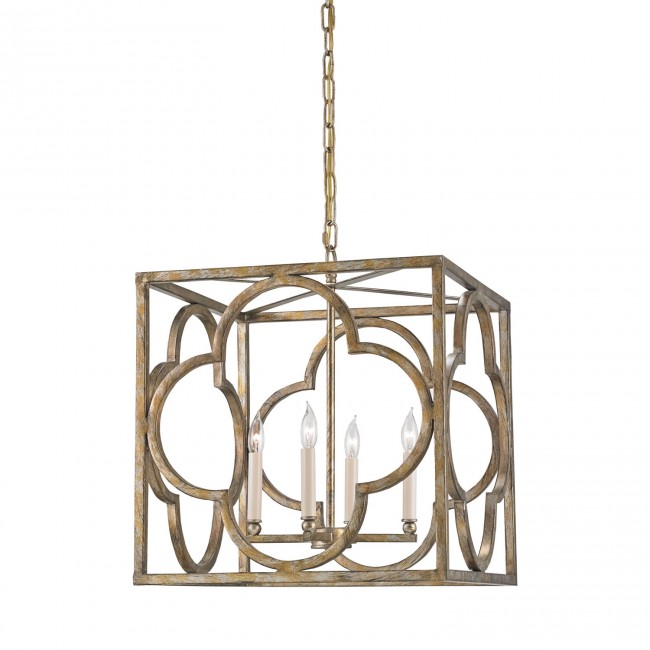 Cosette Peppercorn Gold Four-Light Lantern Pendant