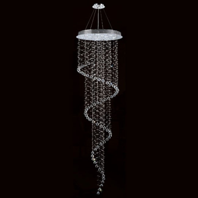 Corp Helix 12-Light Chrome Finish with Clear-Crystals Chandelier