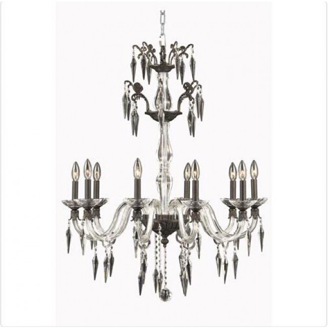 Bronze 10-Light Chandelier with Swarovski Elements Crystal