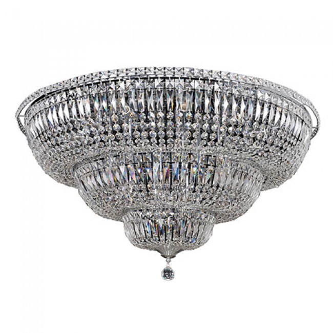Allegri by Kalco Betti Chrome 22-Light Flush Mount with Firenze Clear Crystal