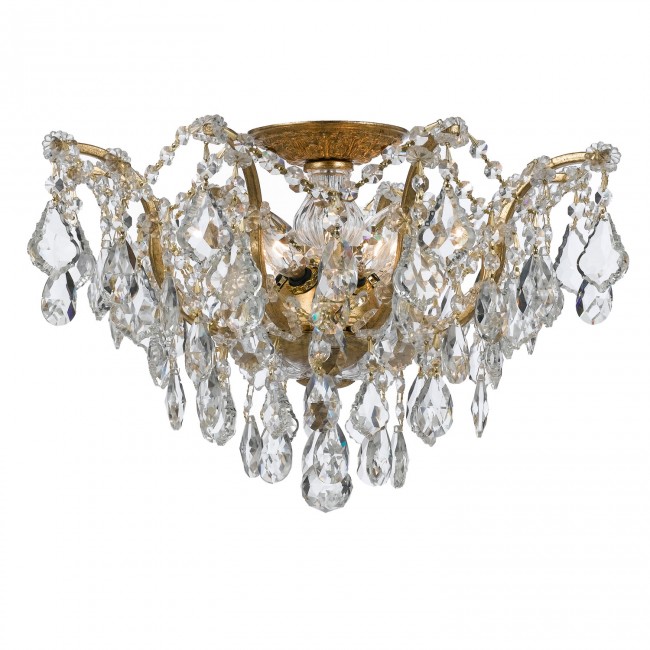 Group Filmore Antique Gold Five-Light Semi-Flush Mount Fixture