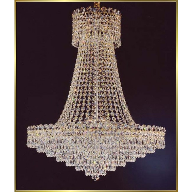 12 lights crystal chandelier in gold plated finish