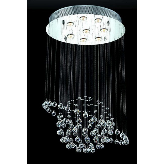 6 light polished chrome galaxy Contemporary Crystal Chandelier 