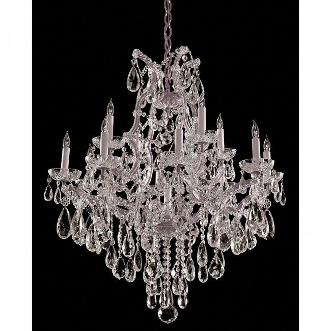 Polished Chrome Thirteen-Light Chandelier with Swarovski Spectra Crystal

