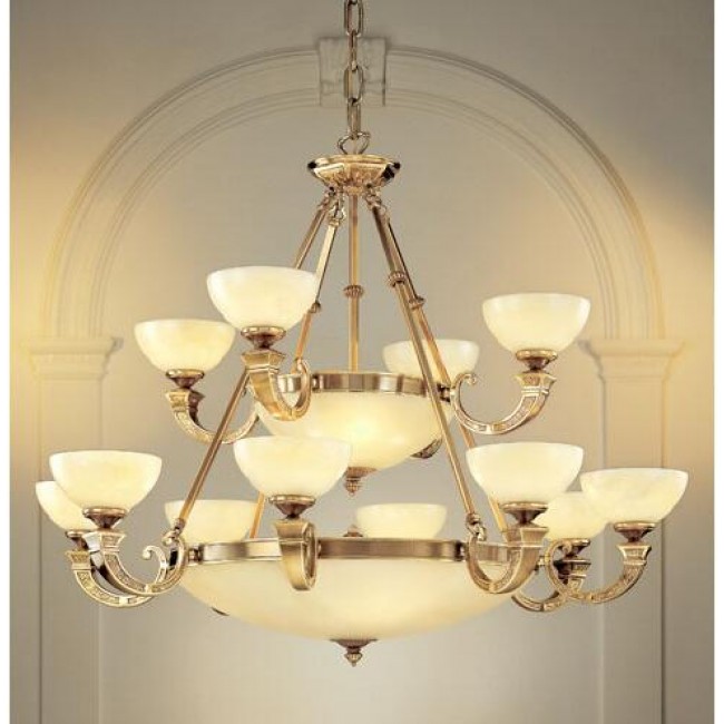 Bronze Eighteen-Light Chandelier
