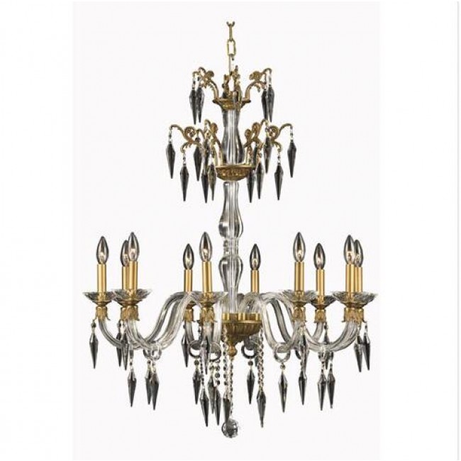 Gold 10-Light Chandelier with Swarovski Elements Crystal