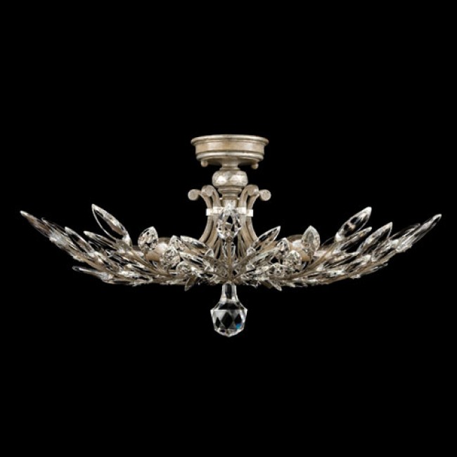 Fine Art Lamps Crystal Laurel Five-Light Semi-Flush Mount in Warm Silver Leaf