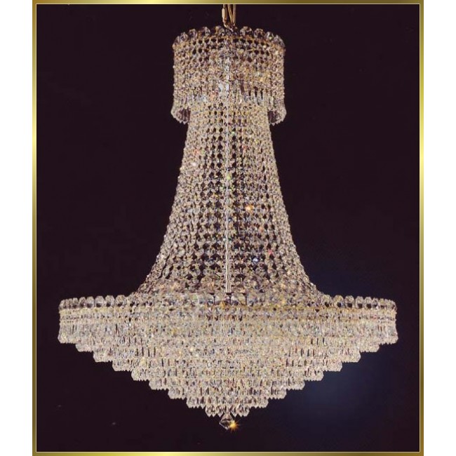 18 lights crystal chandelier in gold plated finish