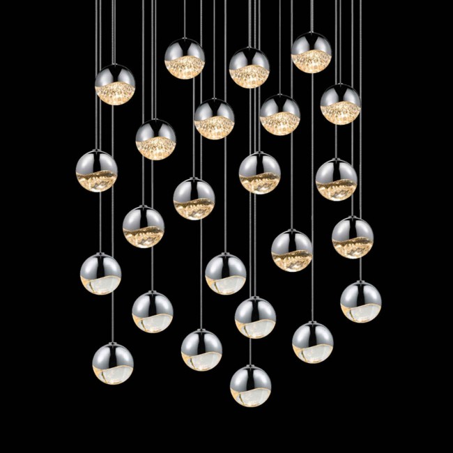 Polished Chrome 24-Light LED Pendant