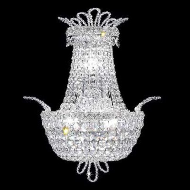 3 Light Crystal Wall Sconce with polished chrome base