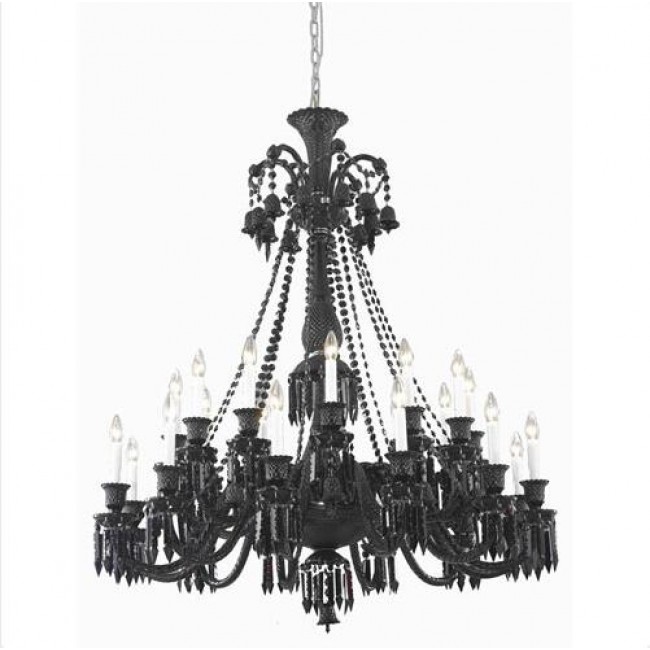 Black 24 Light 50-in Chandelier