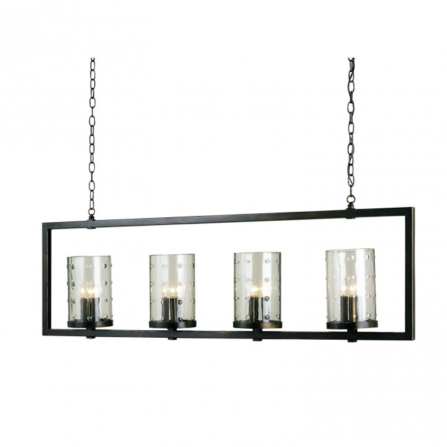 Bronze Gold 12-Light Longhope Rectangular Chandelier