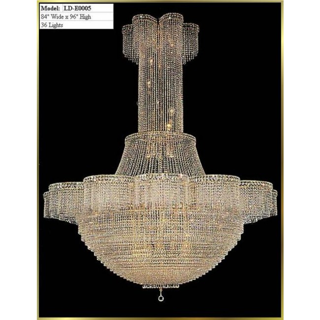 Entryway/ foyer crystal chandelier in gold plated finish