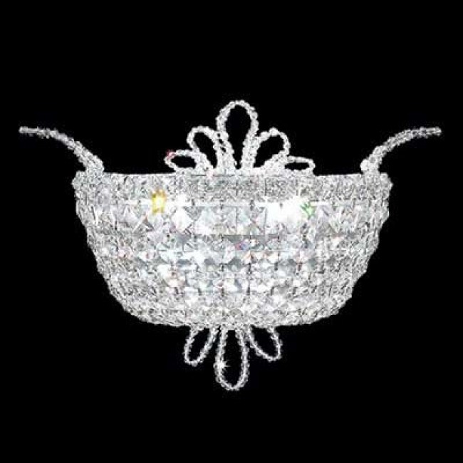 2 Light Crystal Wall Sconce with polished chrome base