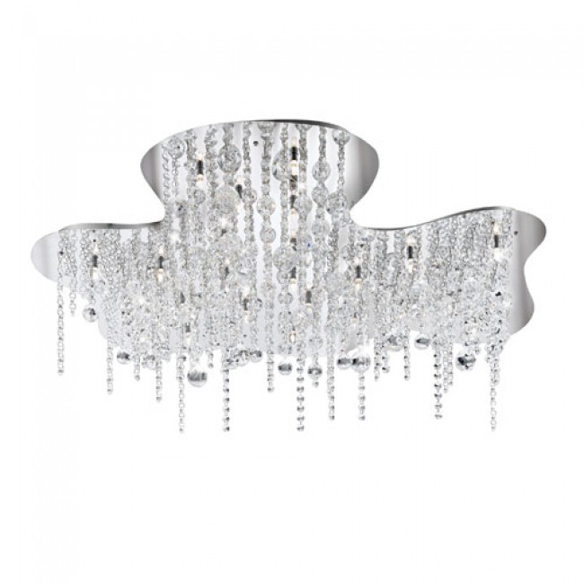 Alissa Chrome and Crystal Twenty-Six Light Flush Mount