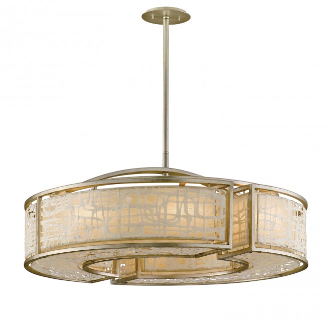 Silver Leaf Eight-Light Pendant