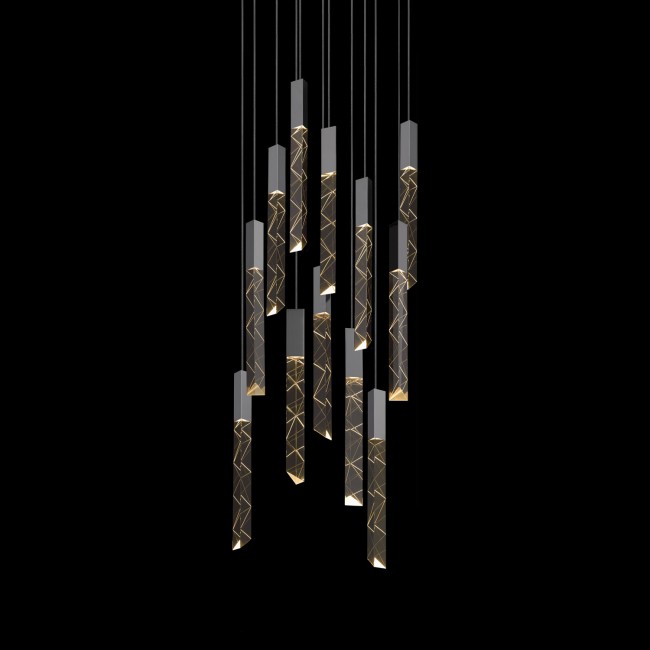 Polished Chrome Twelve-Light LED Pendant