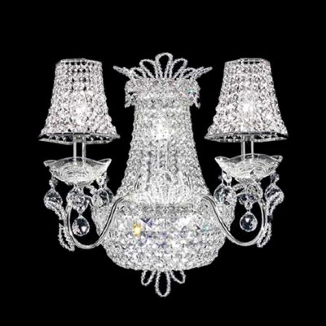 5 Light Crystal Wall Sconce with polished chrome base