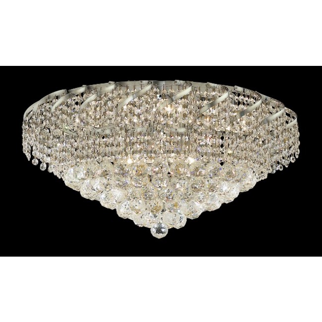 18 light flush mount crystal ceiling light with chrome plated