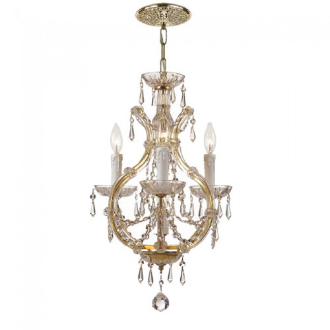 Gold Mini Chandelier with Swarovski Spectra Crystal
