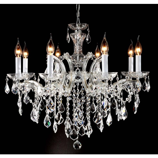 8 Lights Maria Theresa crystal chandelier dressed with clear crystals 