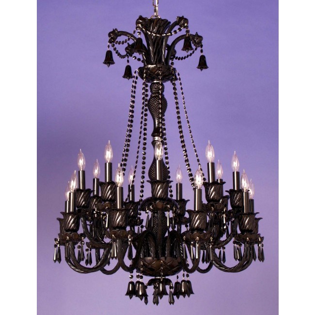 18 Lights Bohemian Crystal chandelier in black finish