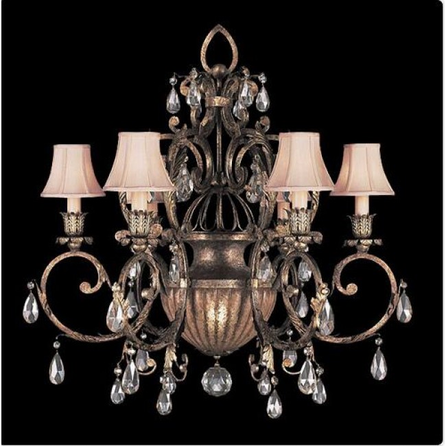 Six-Light Chandelier in Cool Moonlit Patina Finish