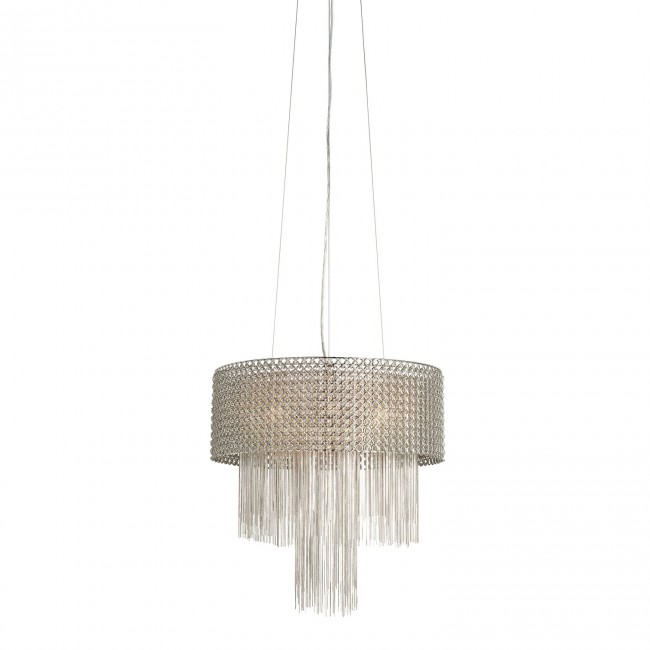 Brushed Nickel Six-Light Drum Pendant