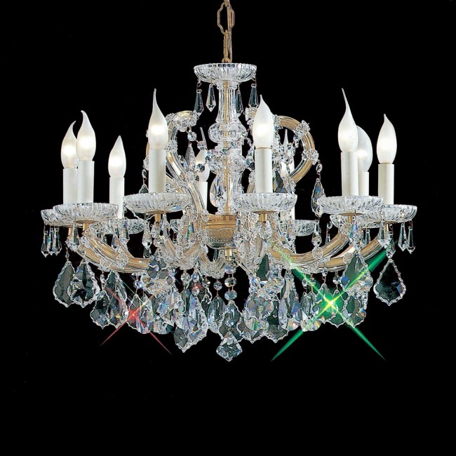 Gold plated 10 Light maria theresa crystal Chandelier