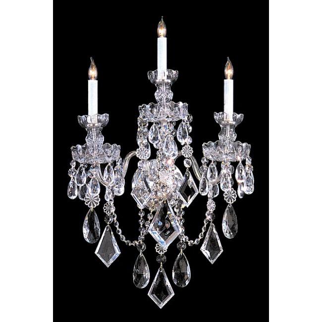 3 Light hand polish crystal wall sconce