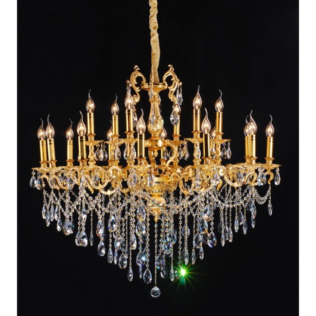 Gold plated 18 light traditional crystal Chandelier