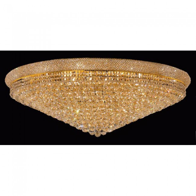 Primo Gold Thirty-Three Light Flush Mount with Royal Cut Clear Crystal