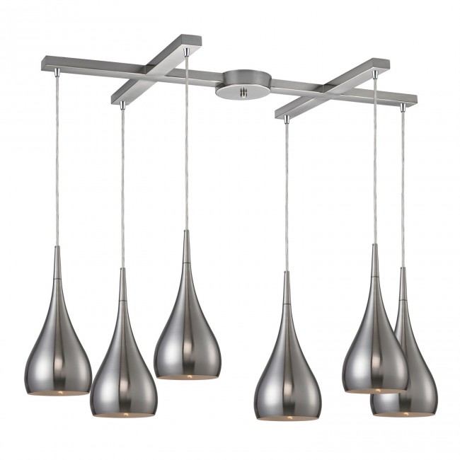 Lindsey Satin Nickel Six-Light Pendant with H Canopy