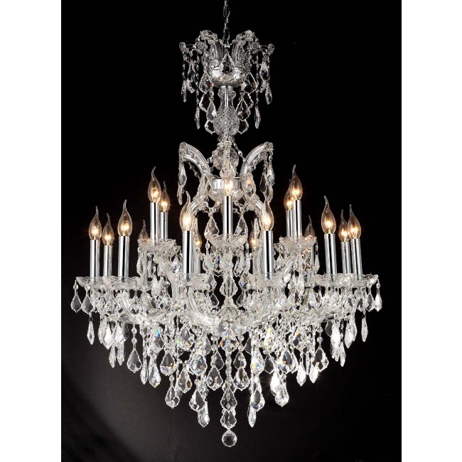 19 Lights Maria Theresa crystal chandelier dressed with clear crystals 