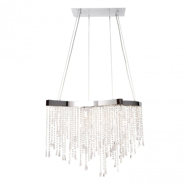 Polished Chrome 14-Light 18-Inch LED Pendant