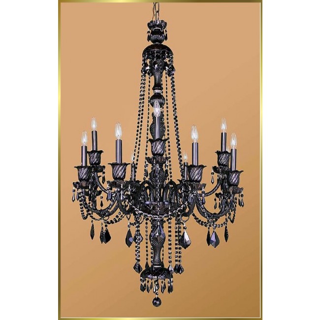 12 Lights Bohemian Crystal chandelier in black finish