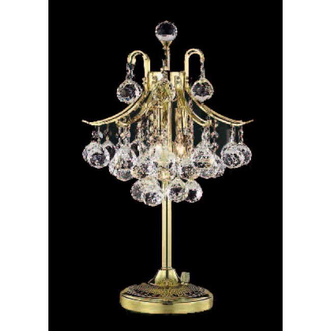 3-light table lamp in gold finish 