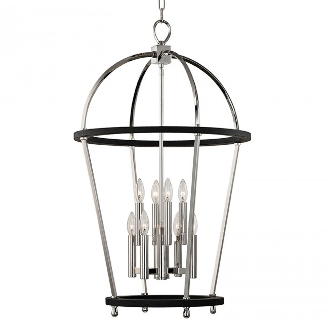 Polished Nickel Eight-Light Pendant