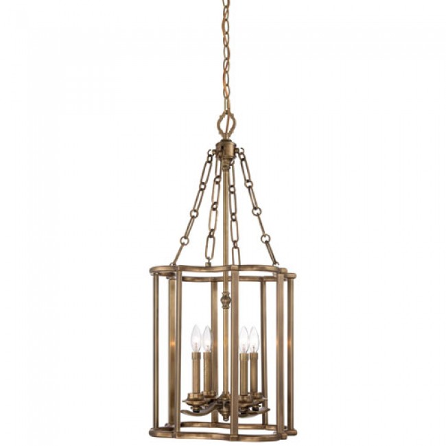 Leicester Aged Brass Four-Light Pendant