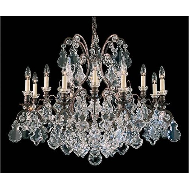 Rust 13-Light Chandelier with Clear Hand Cut Crystal