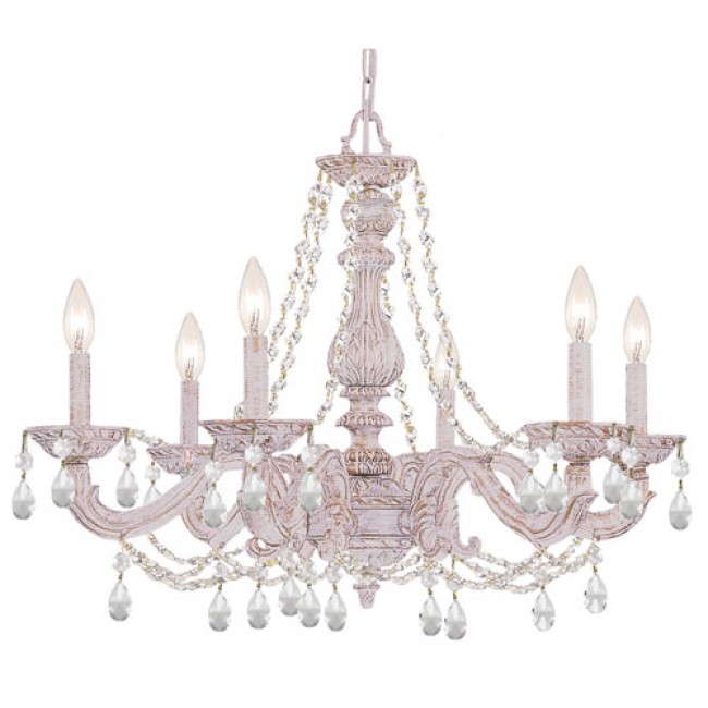 Paris Market Antique White 28-Inch Six-Light Chandelier