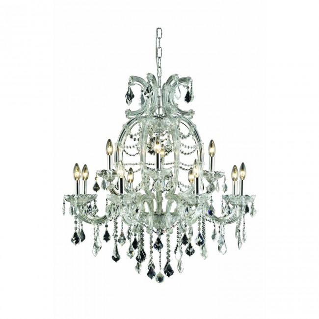  Crystal Chrome 12 Light 35.5-in Chandelier